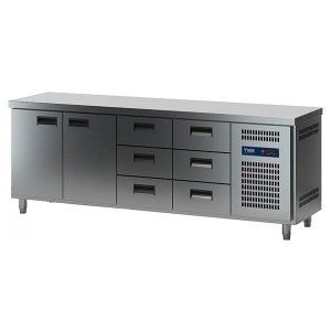 Стол холодильный ТММ СХСБ-К-2/2Д-6Я (2280x700x870) (внутренний агрегат)