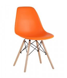 Стул EAMES, оранжевый, дер. ножки